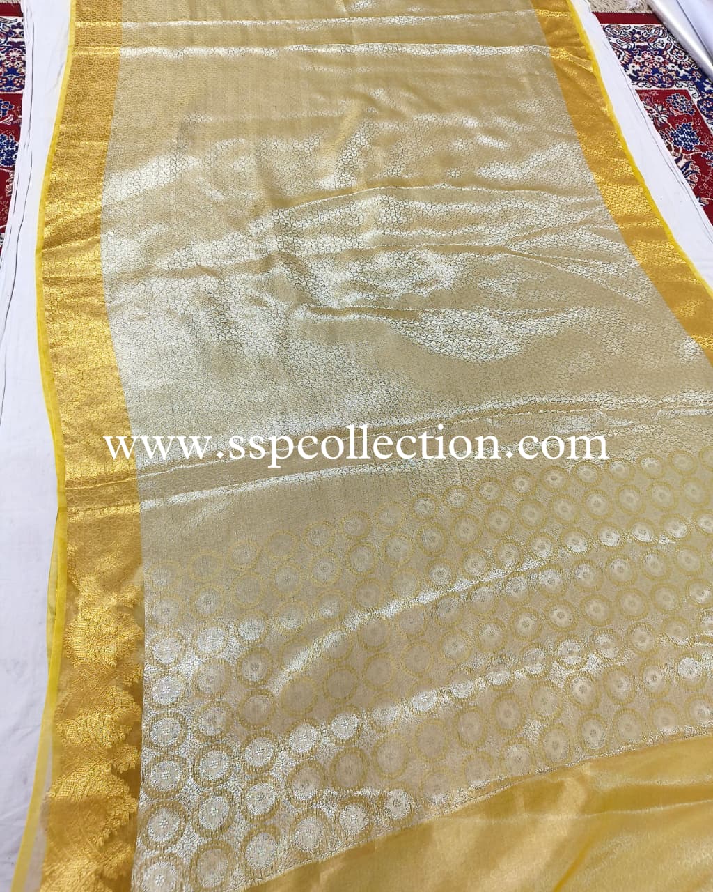 Yellow Pure Tissue Silk Tanchoi Brocade Banarasi Saree