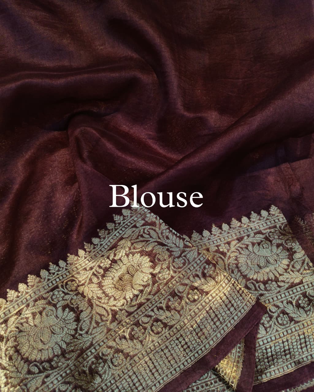 Wine Pure Kora Silk Banarasi Saree