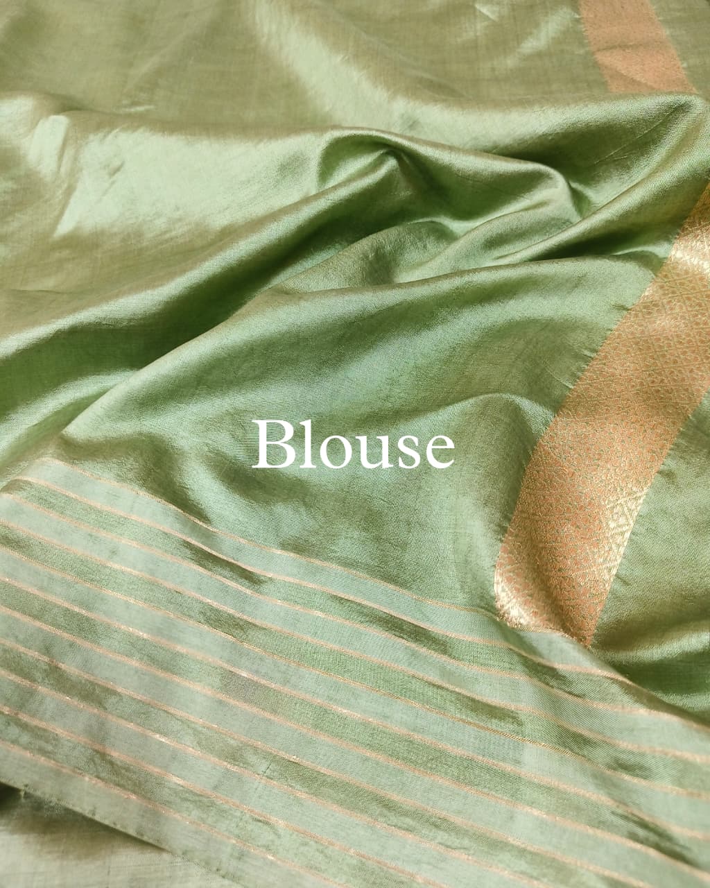 Sage-Green Pure Mango Silk Banarasi Saree