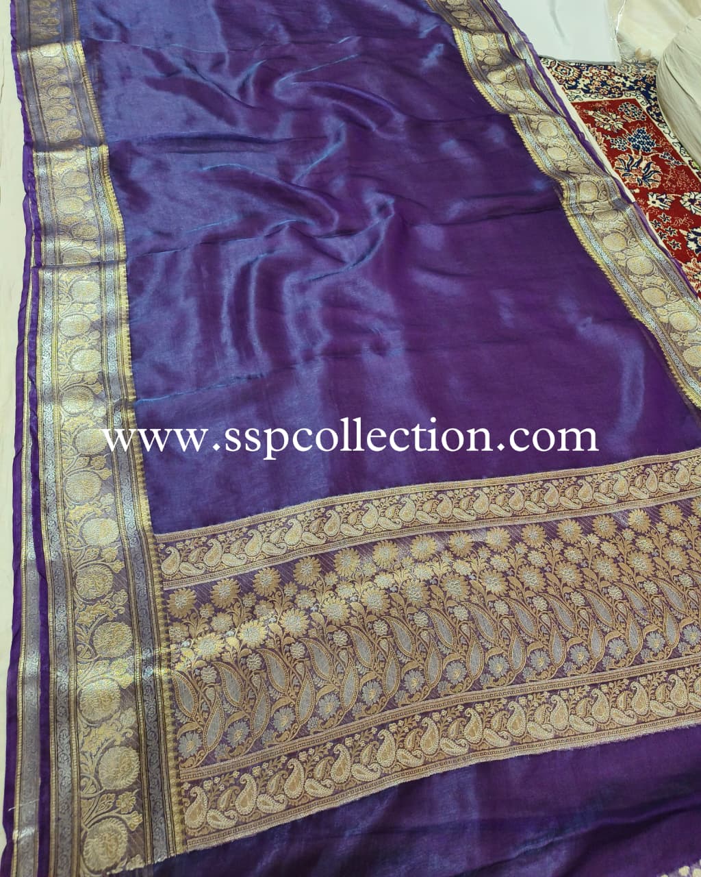 Purple Pure Tissue Silk Banarasi Saree