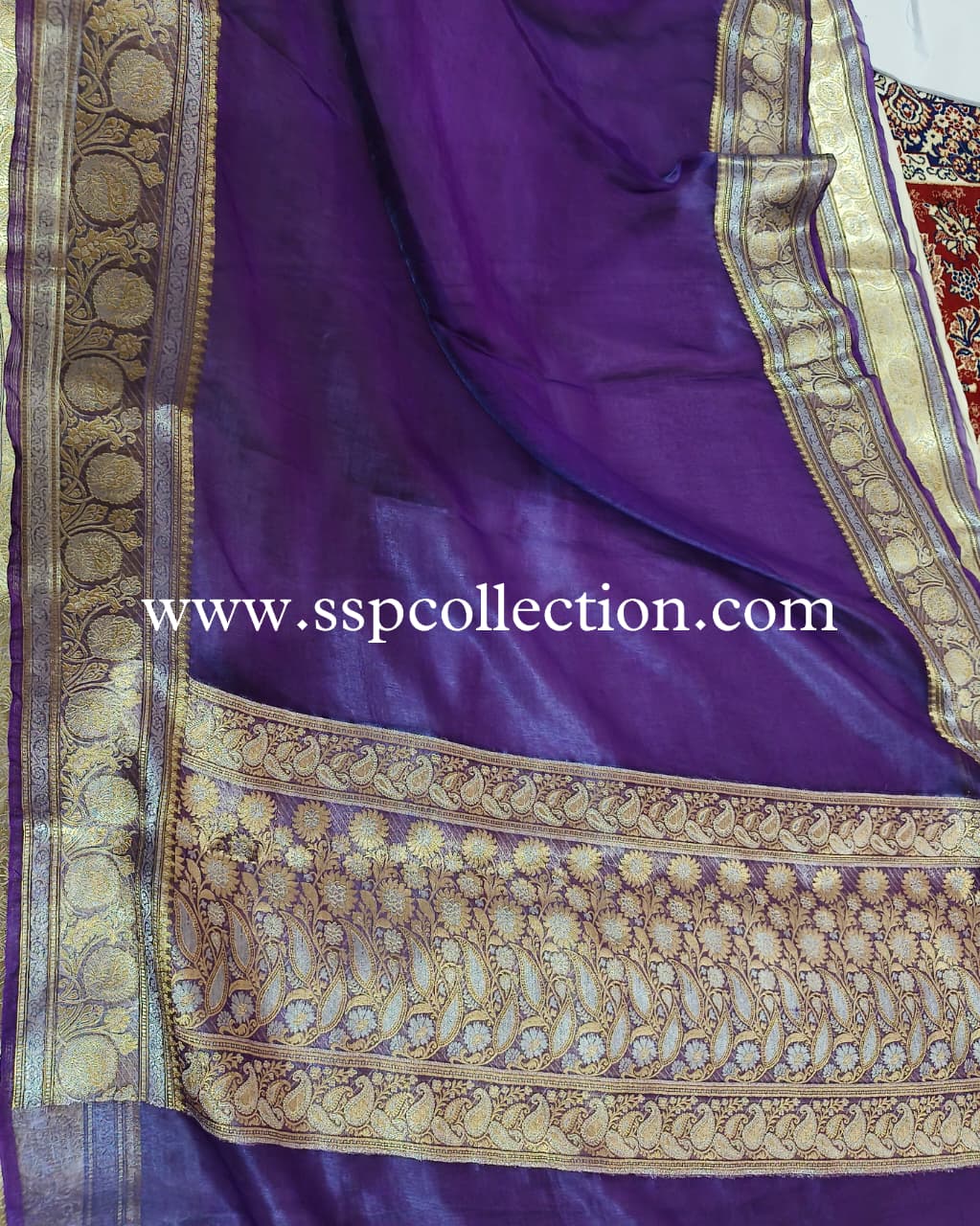 Purple Pure Tissue Silk Banarasi Saree