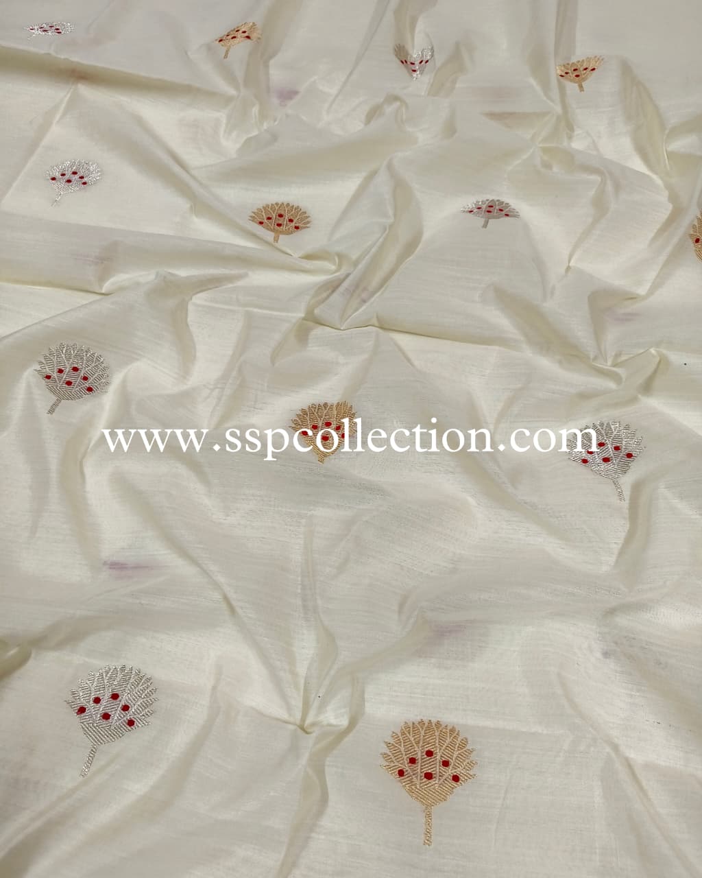 Dyeable Pure Chiniya Silk Banarasi Fabric