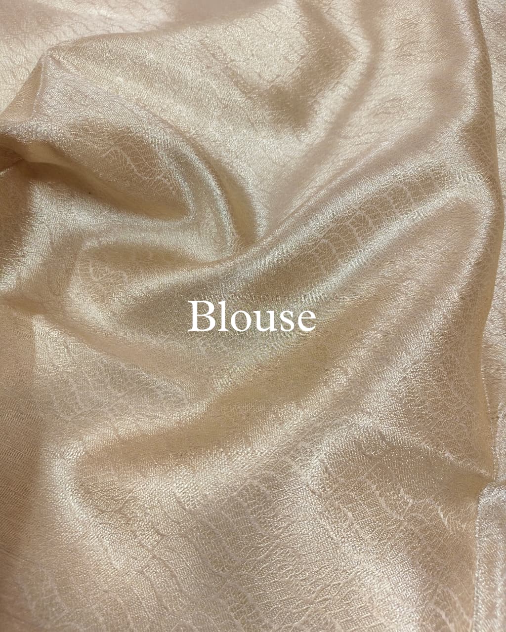 Champagne-Gold Pure Tissue Silk Alfi Banarasi Saree