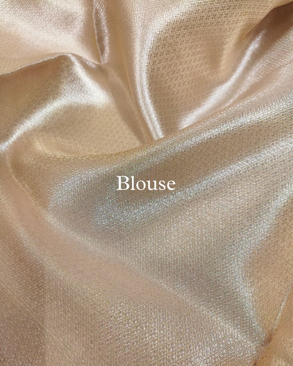 Champagne-Gold Pure Tissue Silk Banarasi Saree
