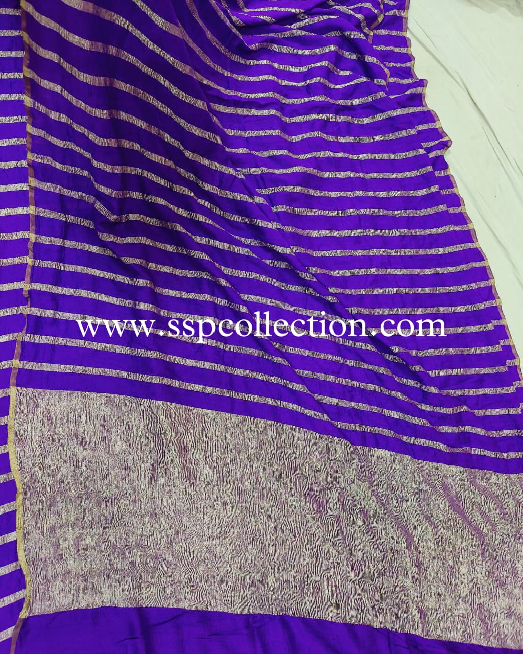 Purple Pure Moonga Tissue Silk Banarasi Saree