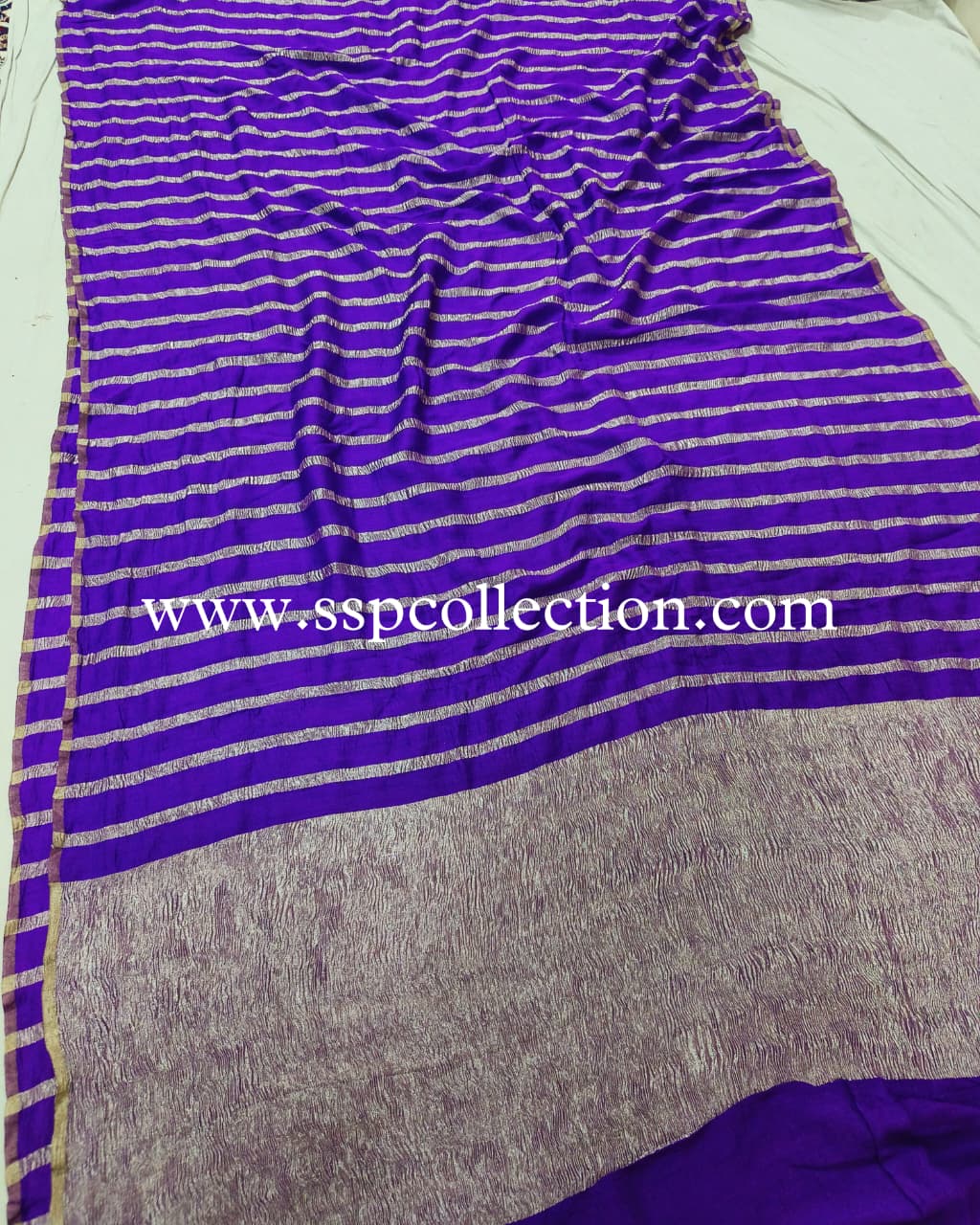 Purple Pure Moonga Tissue Silk Banarasi Saree