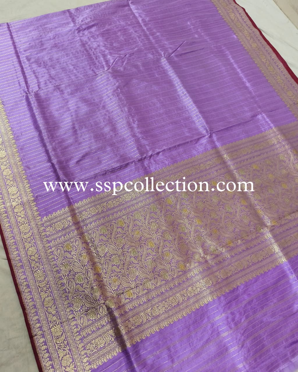 Lavender Pure Katan Silk Banarasi Saree