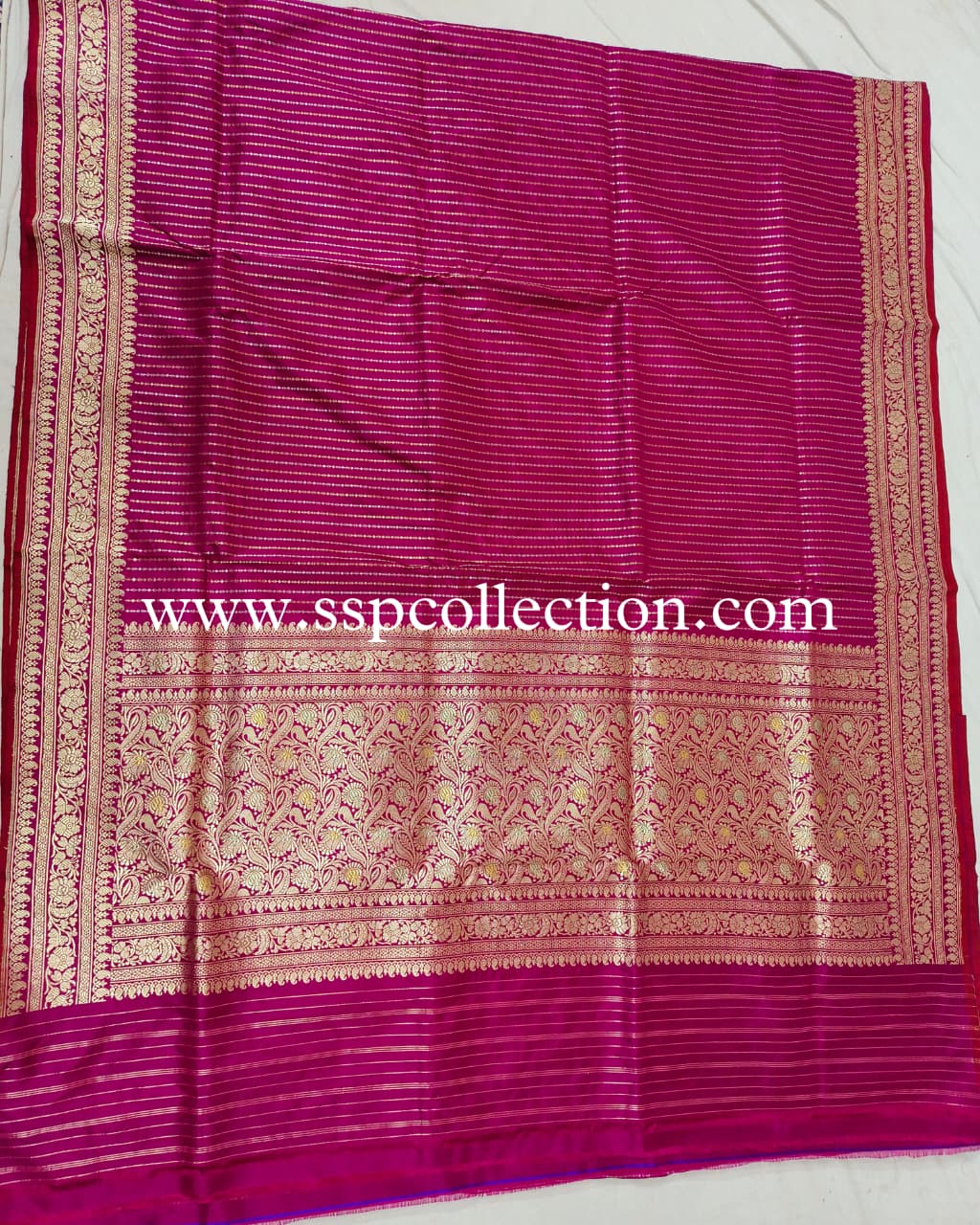 Dark-Fuchsia Pure Katan Silk Banarasi Saree