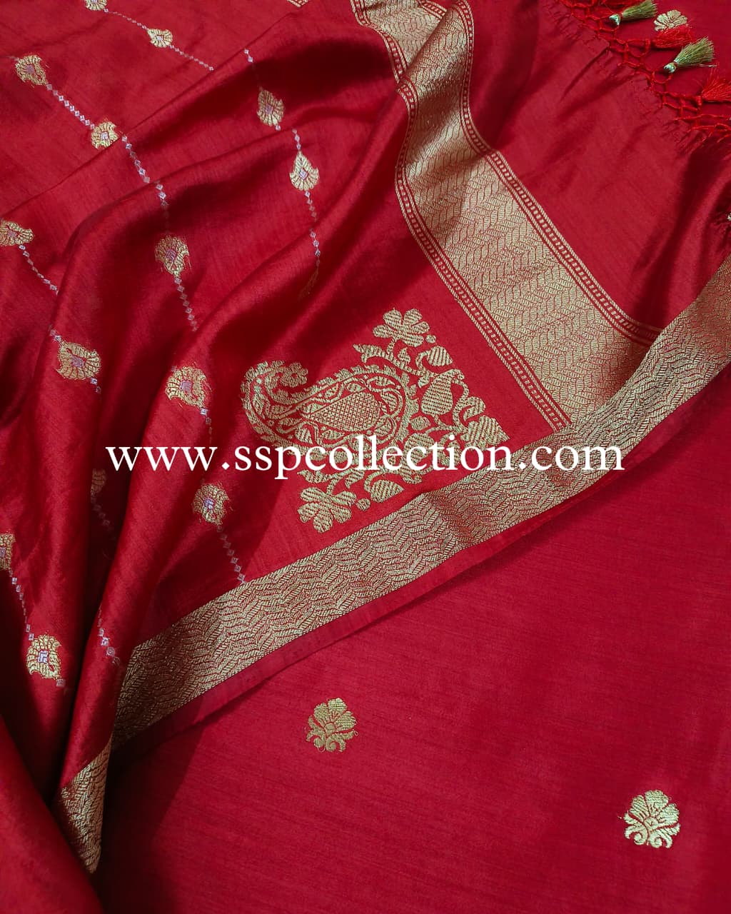 Red Pure Chiniya Silk Banarasi Suit
