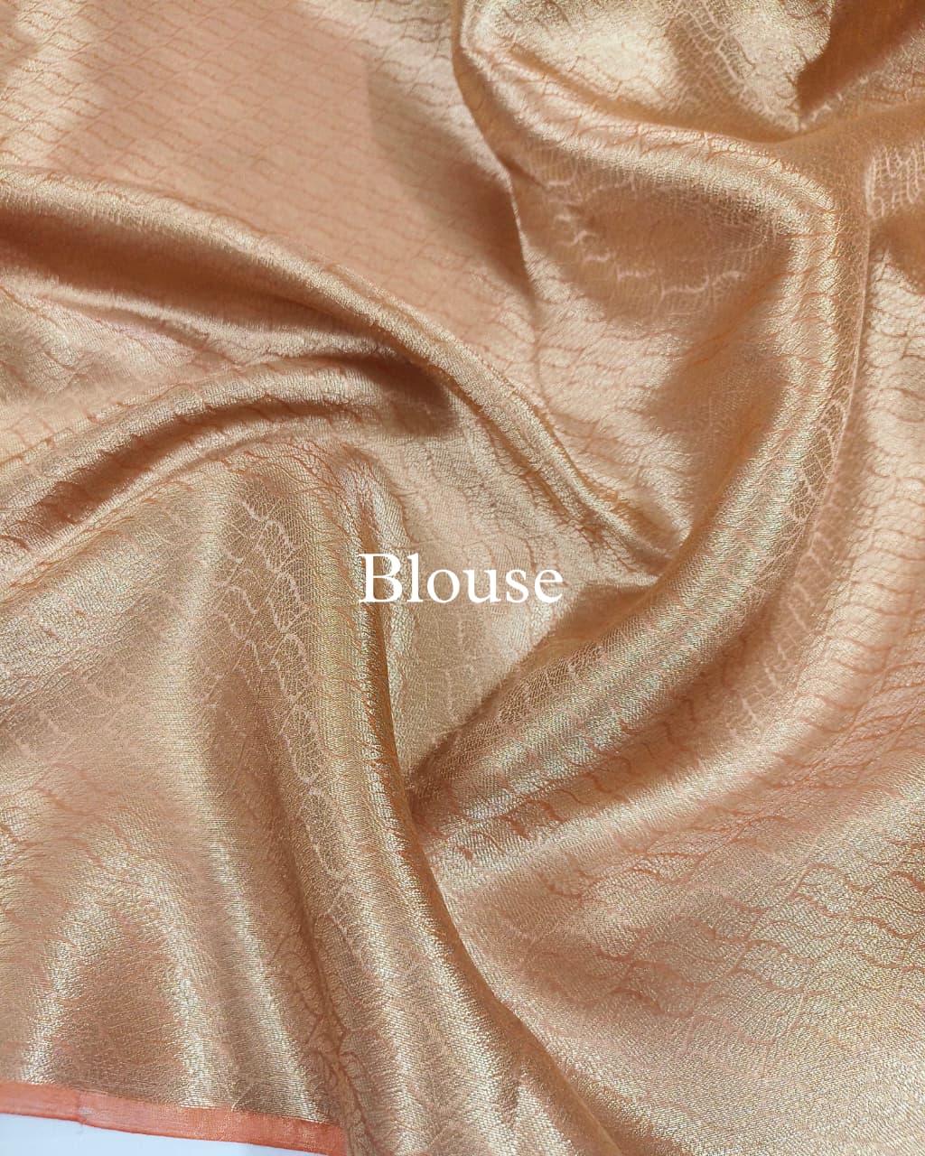 Peach Pure Tissue Silk Alfi Banarasi Saree