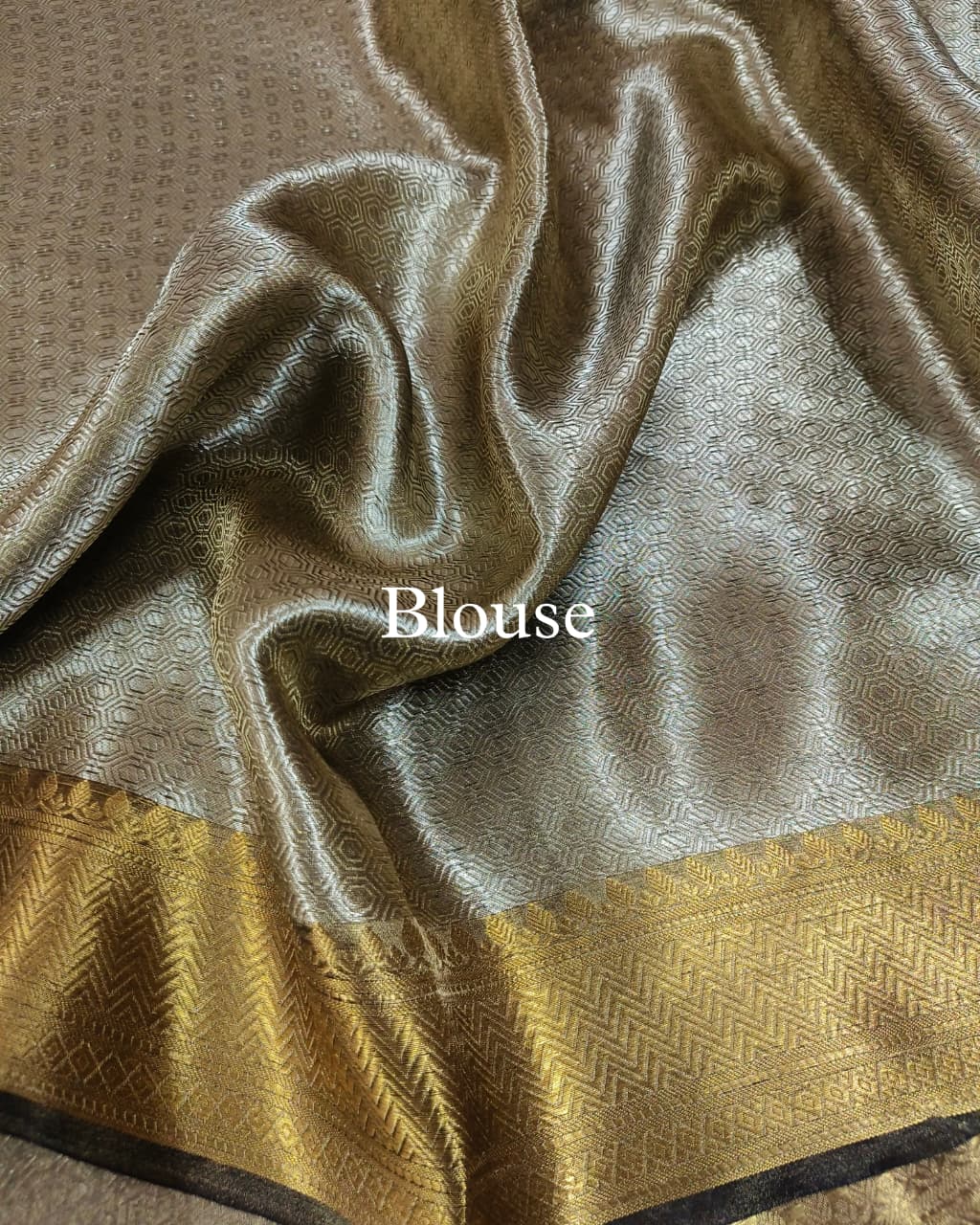 Black Pure Molten Tissue Silk Brocade Banarasi Saree