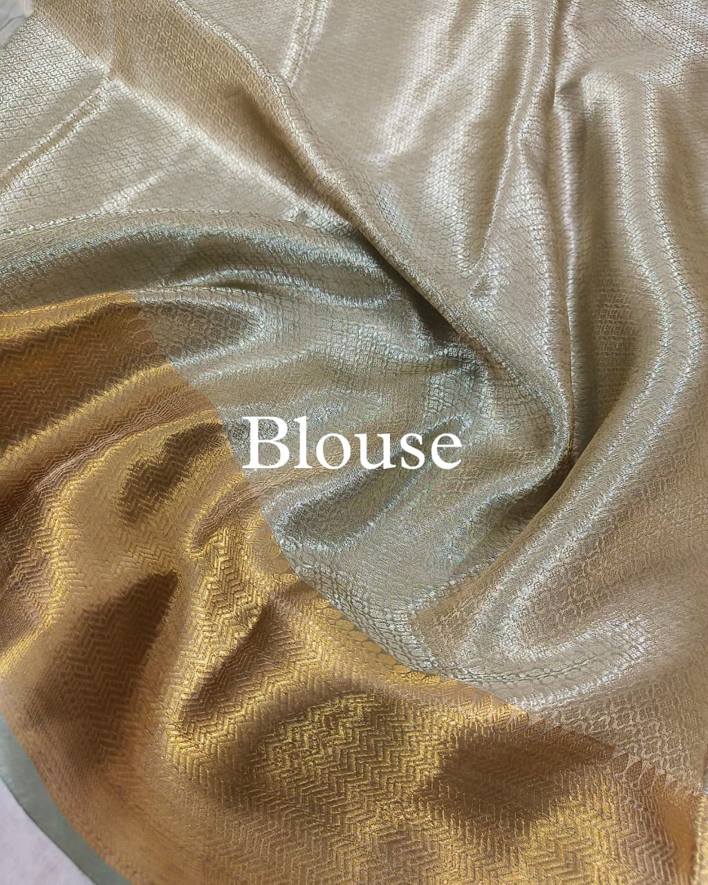 Hazel-Green Pure Tissue Silk Tanchoi Brocade Banarasi Saree
