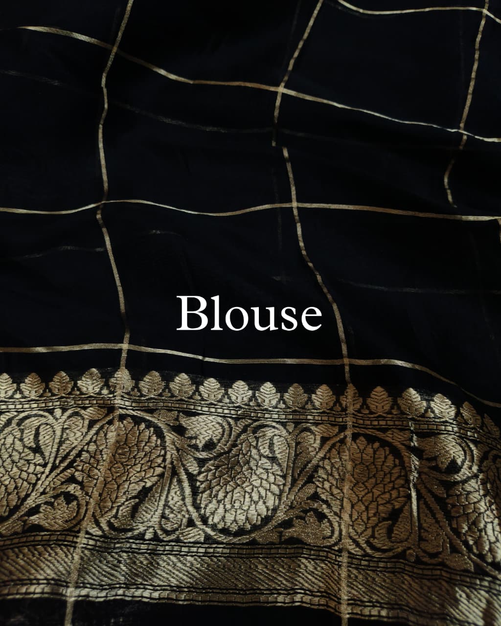 Black Pure Kora Silk Banarasi Saree