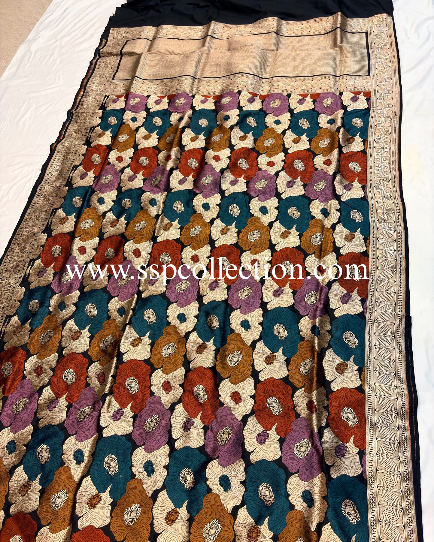 Black Pure Katan Silk Banarasi Saree