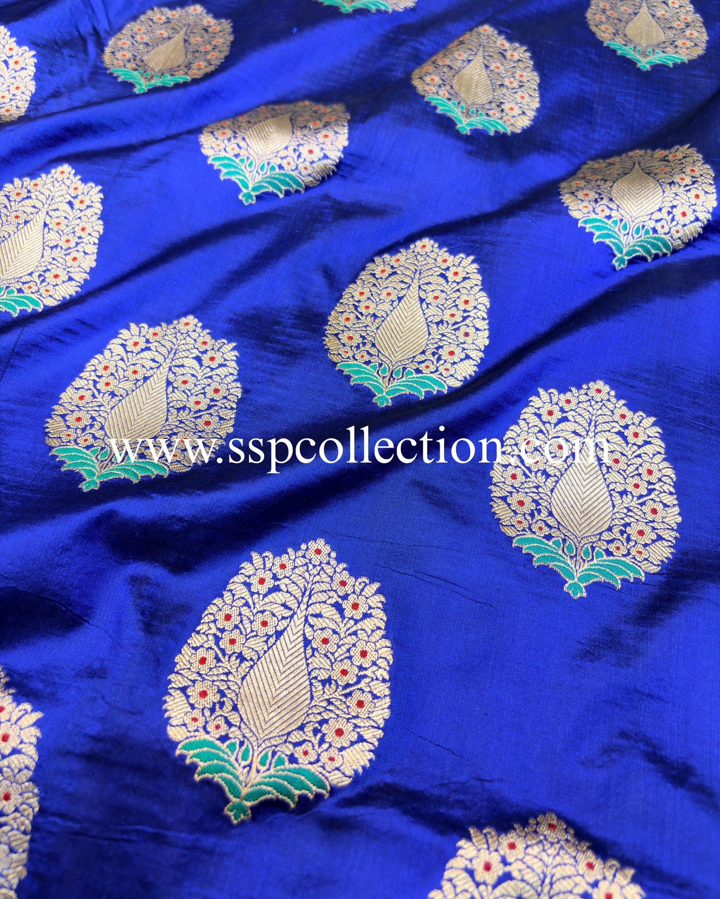 Blue Pure Katan Silk Tilfi Banarasi Saree