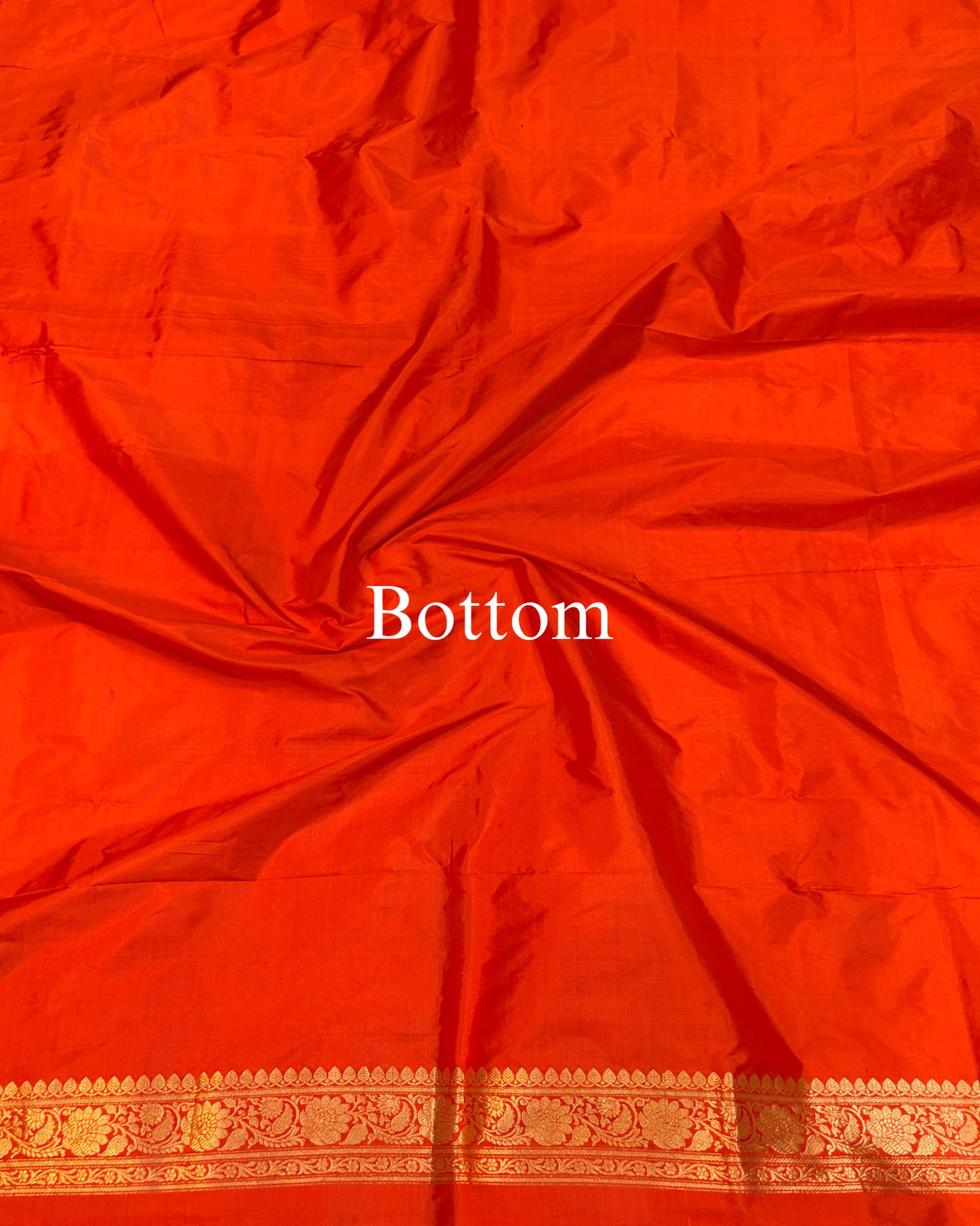 Red-Orange Pure Katan Silk Banarasi Suit
