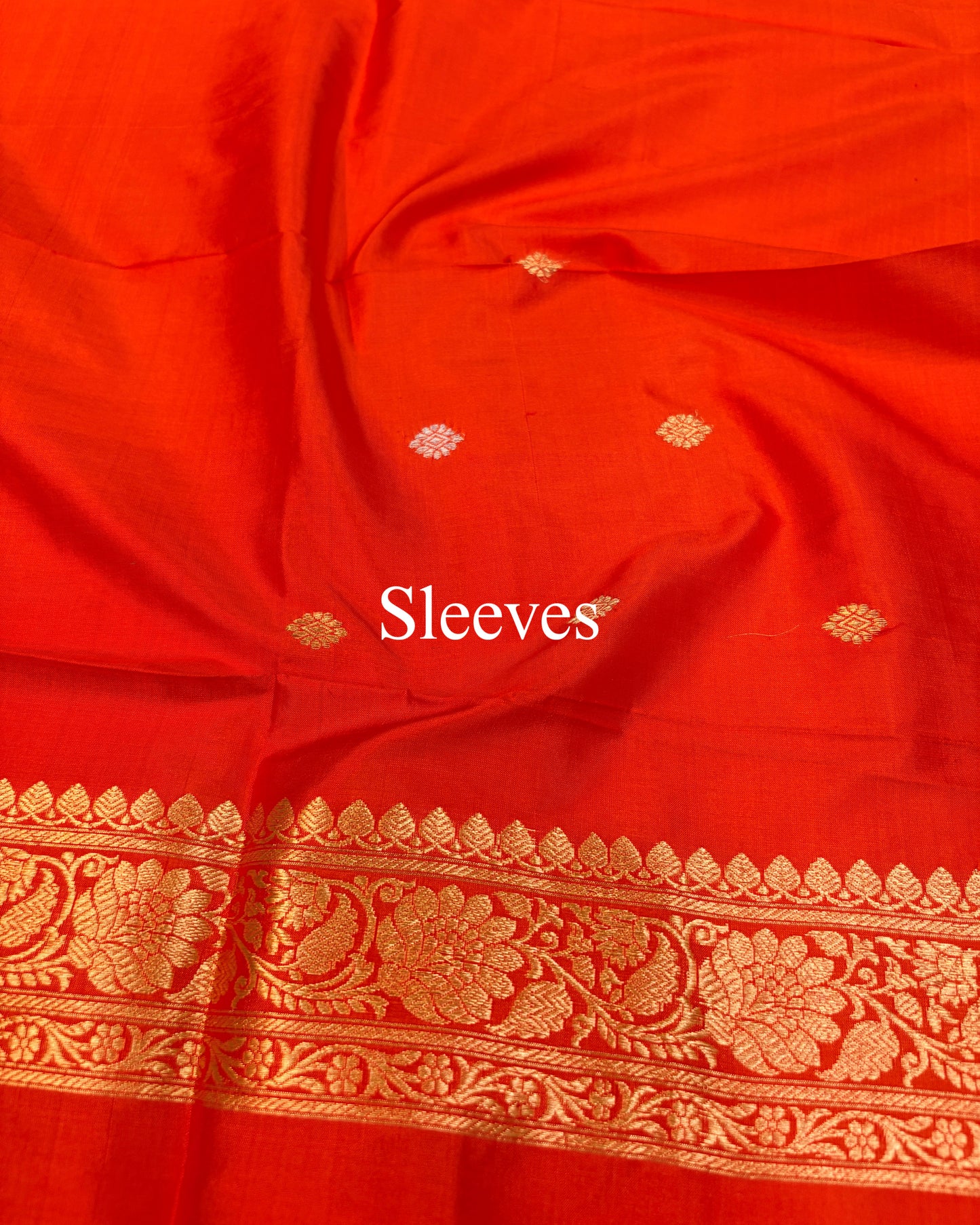 Red-Orange Pure Katan Silk Banarasi Suit