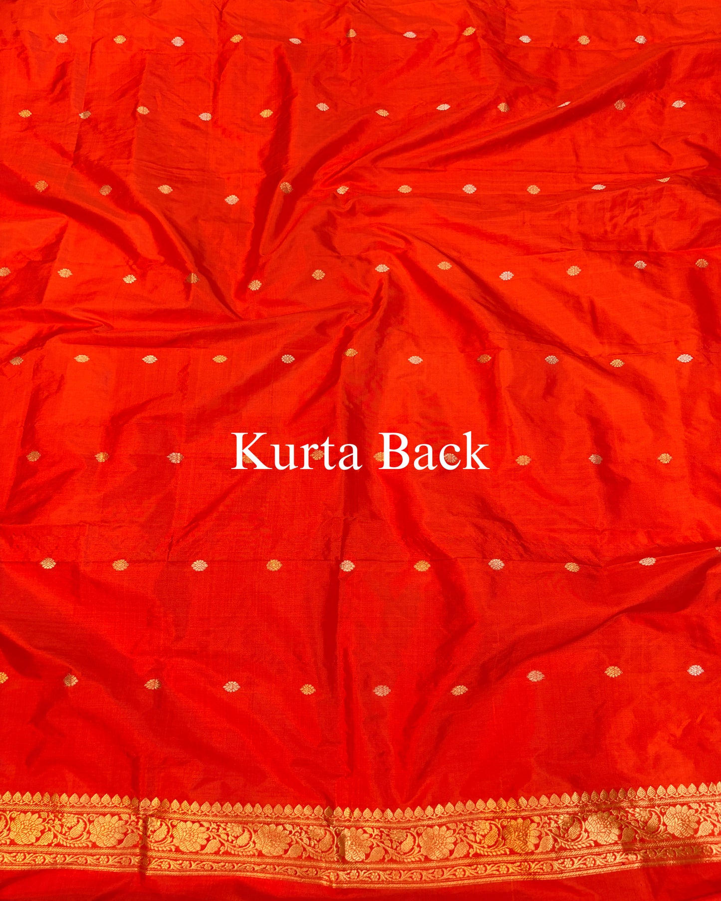 Red-Orange Pure Katan Silk Banarasi Suit