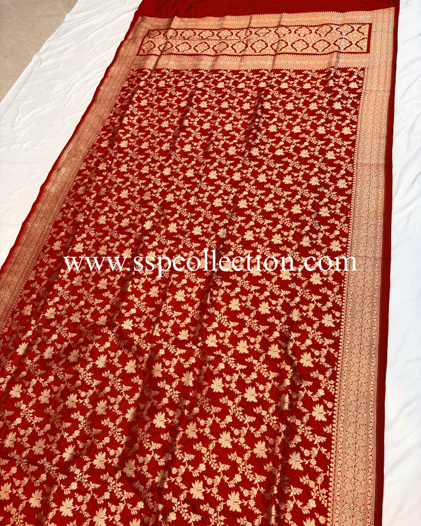 Red Pure Katan Silk Banarasi Saree