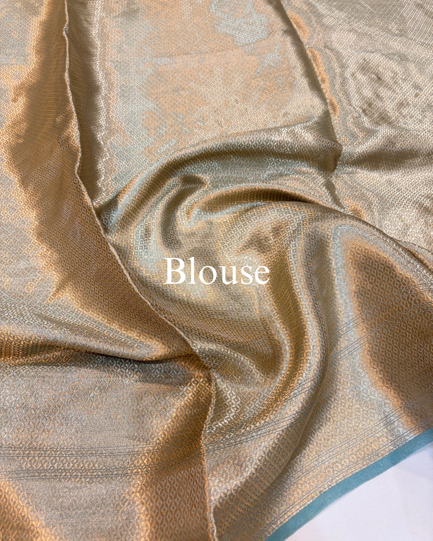 Crystal-Blue Pure Tissue Silk Zardozi Banarasi Saree