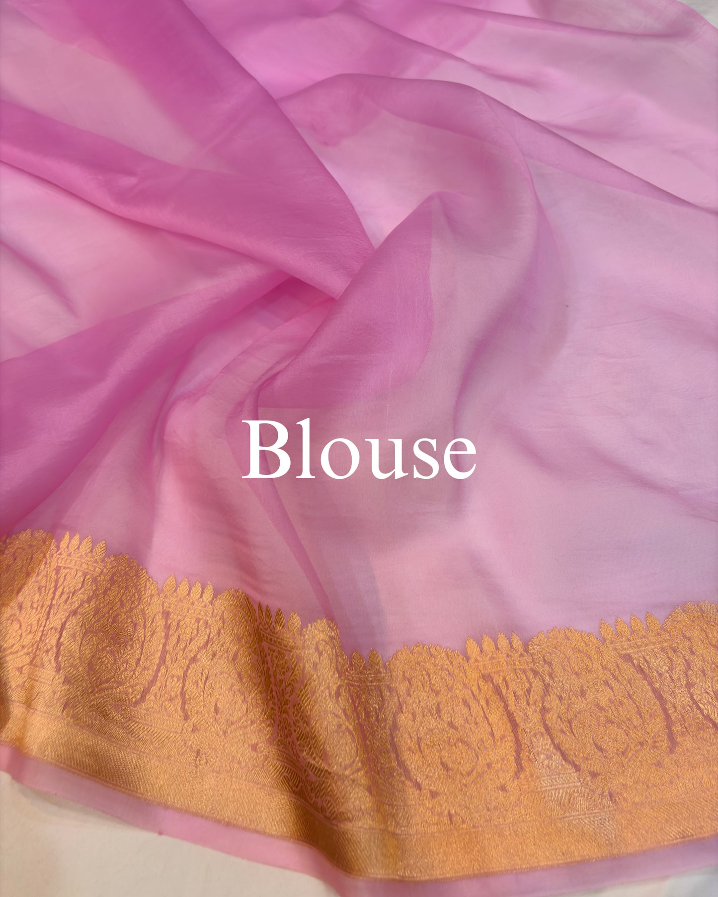 Light-Pink Pure Kora Silk Banarasi Saree