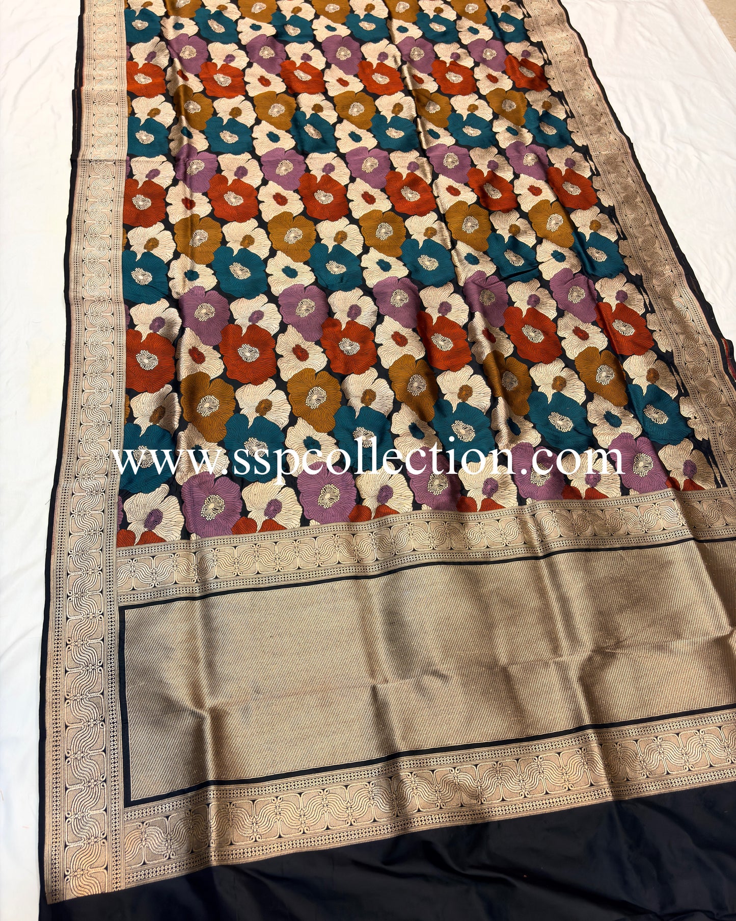 Black Pure Katan Silk Banarasi Saree