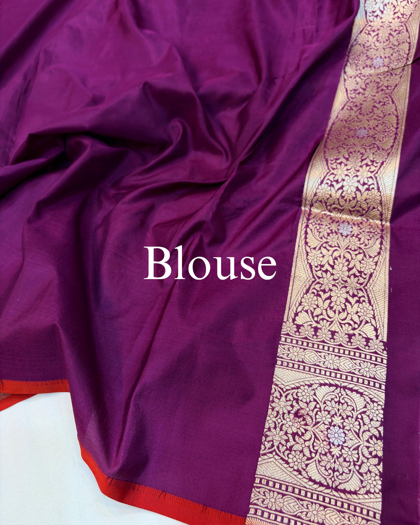 Magenta Pure Katan Silk Alfi Banarasi Saree