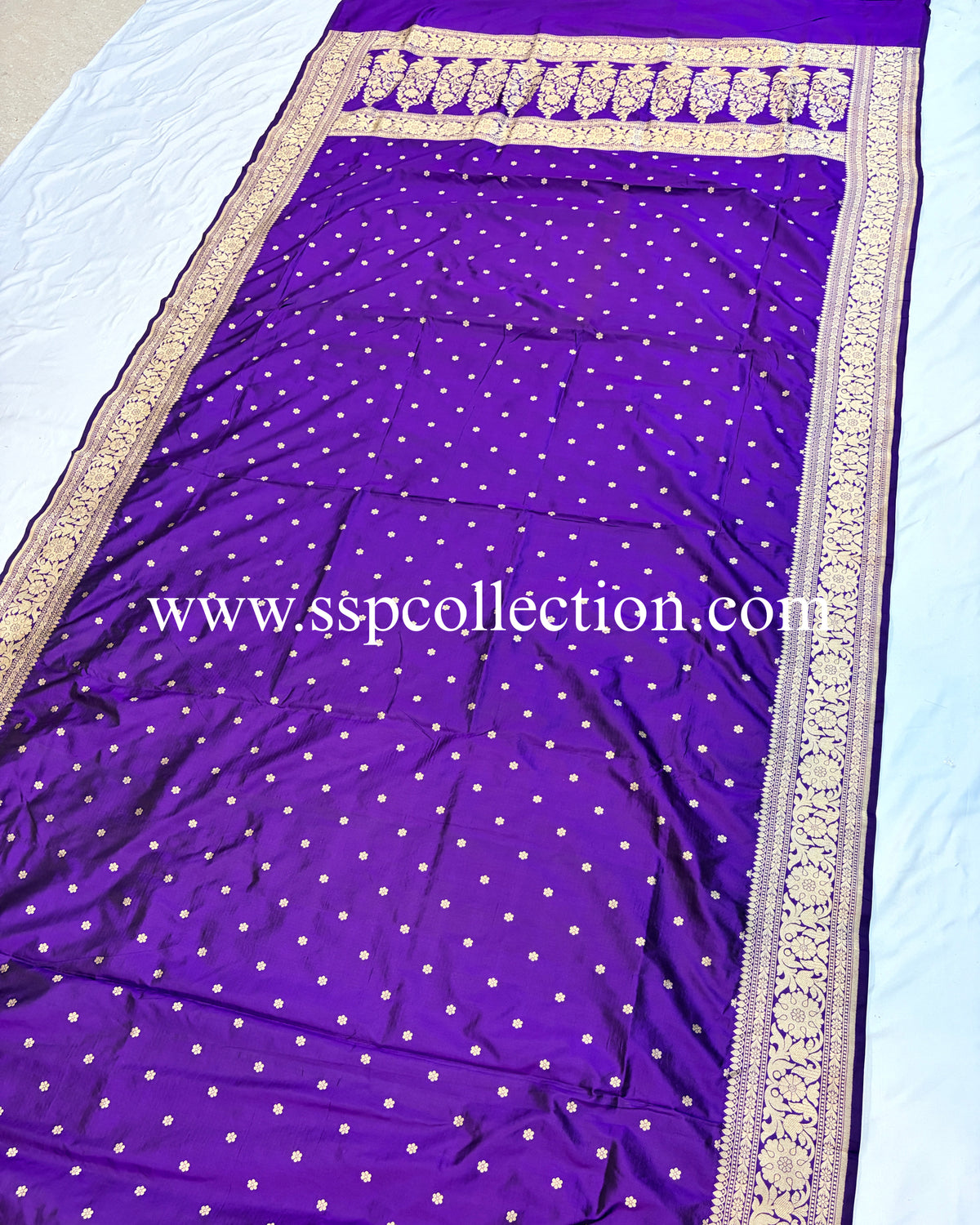 Purple Pure Katan Silk Banarasi Saree