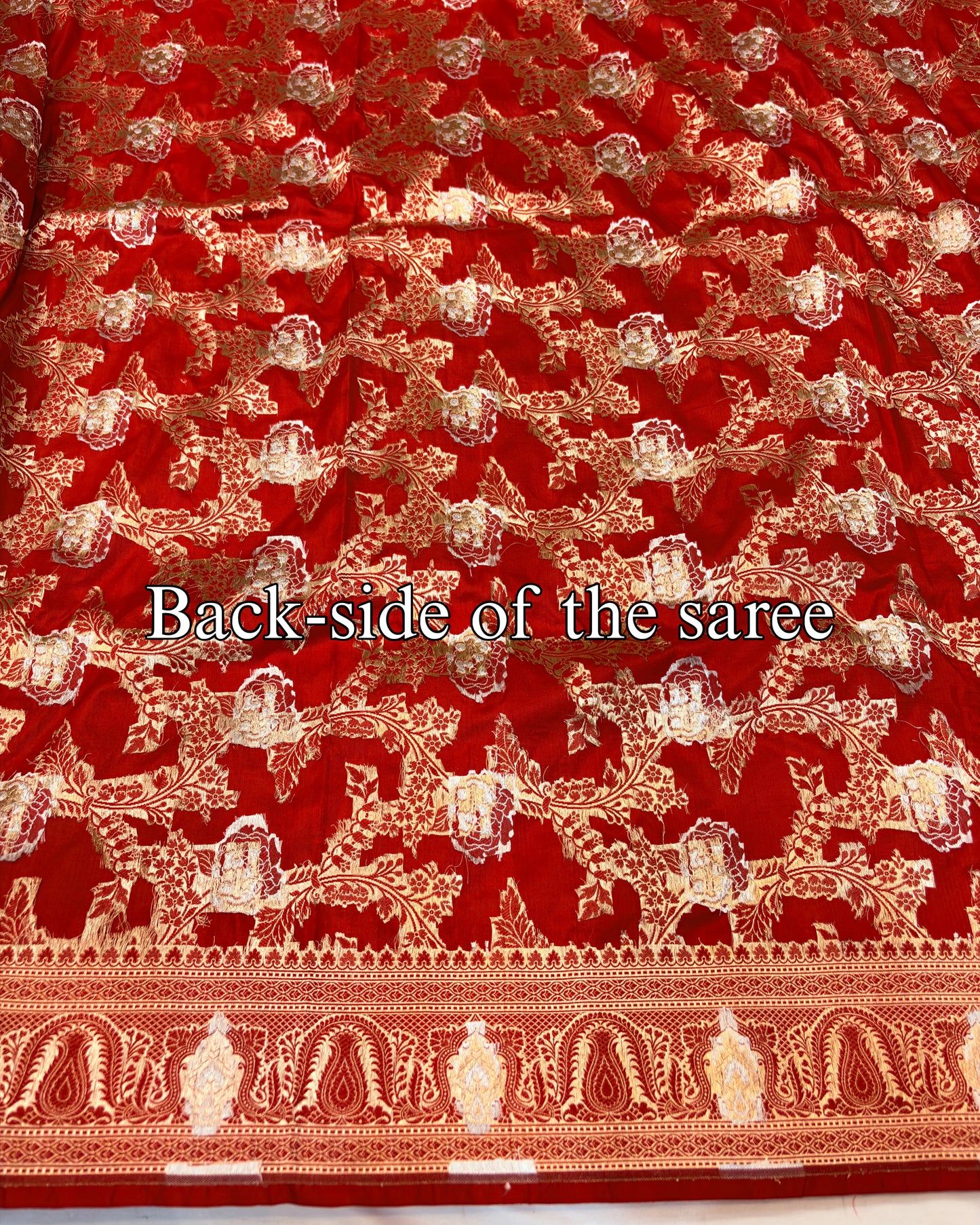 Red Pure Katan Silk Alfi Banarasi Saree