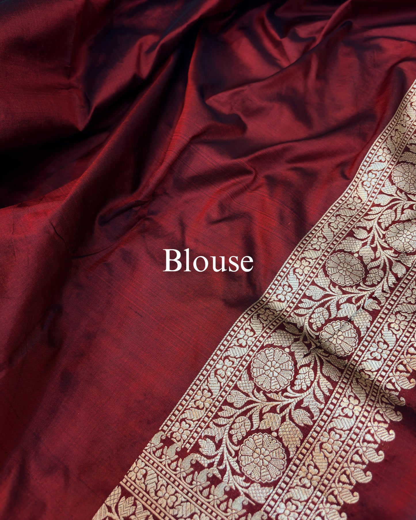 Maroon Pure Katan Silk Banarasi Saree