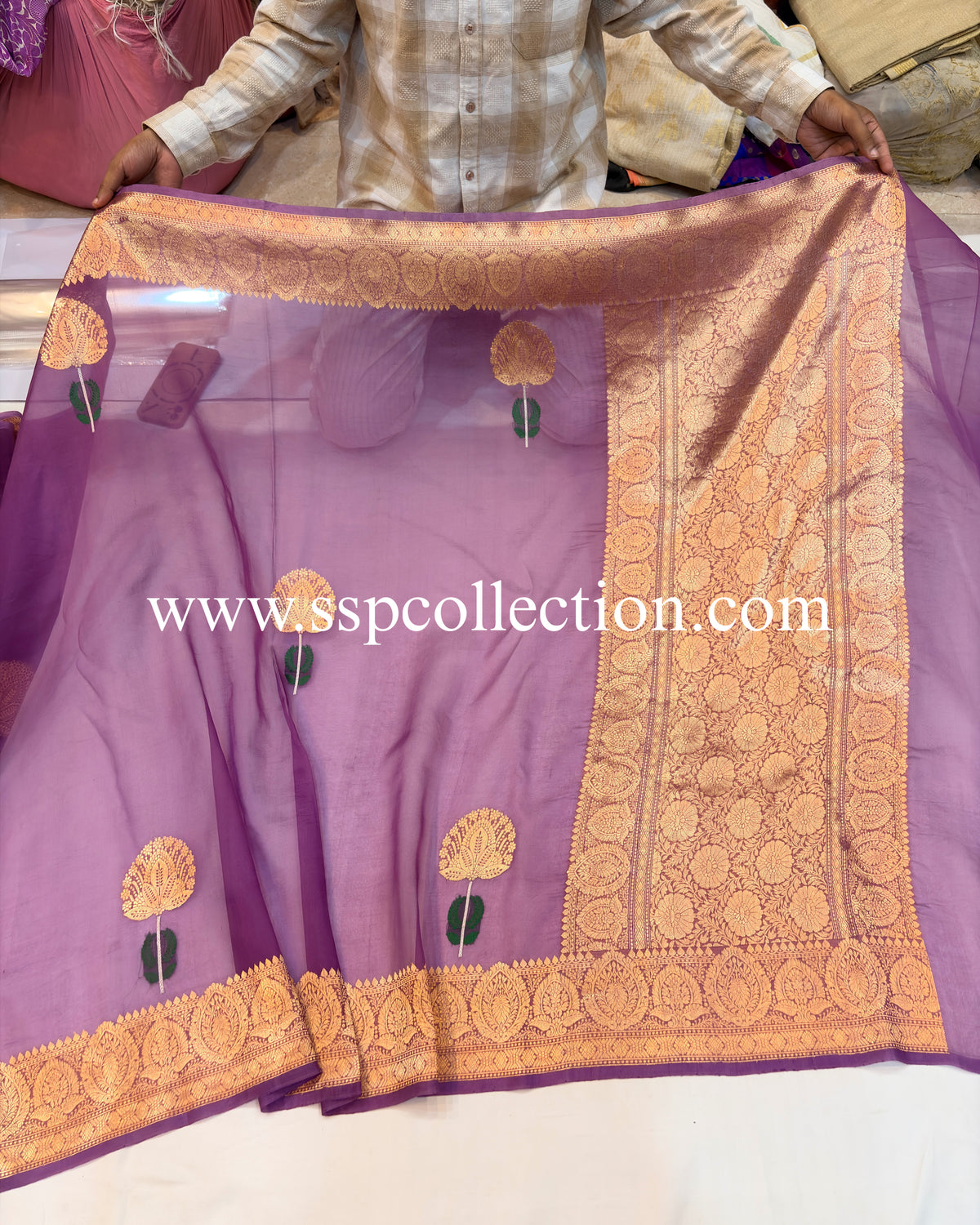 Falsa Pure Kora Silk Tilfi Buta Banarasi Saree