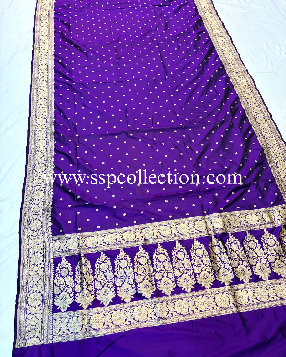 Purple Pure Katan Silk Banarasi Saree
