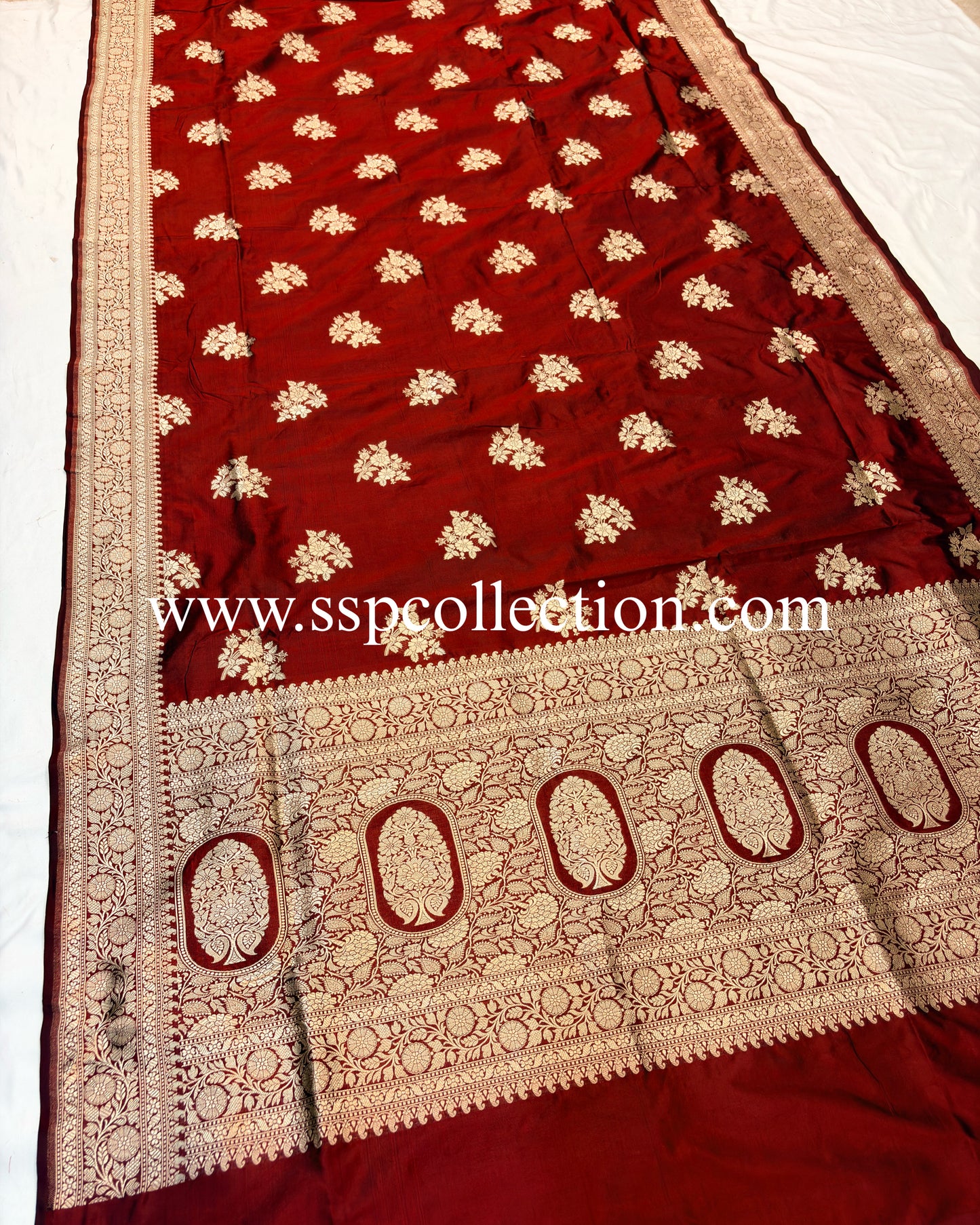 Maroon Pure Katan Silk Banarasi Saree