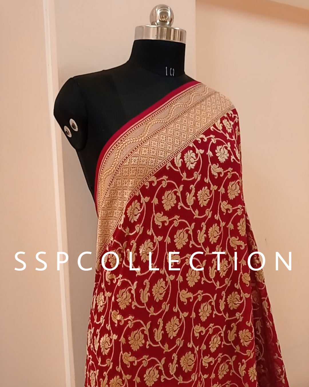 Maroon Banarasi Pure Georgette Saree