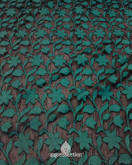Green Tanchoi Banarasi Pure Cotton Fabric
