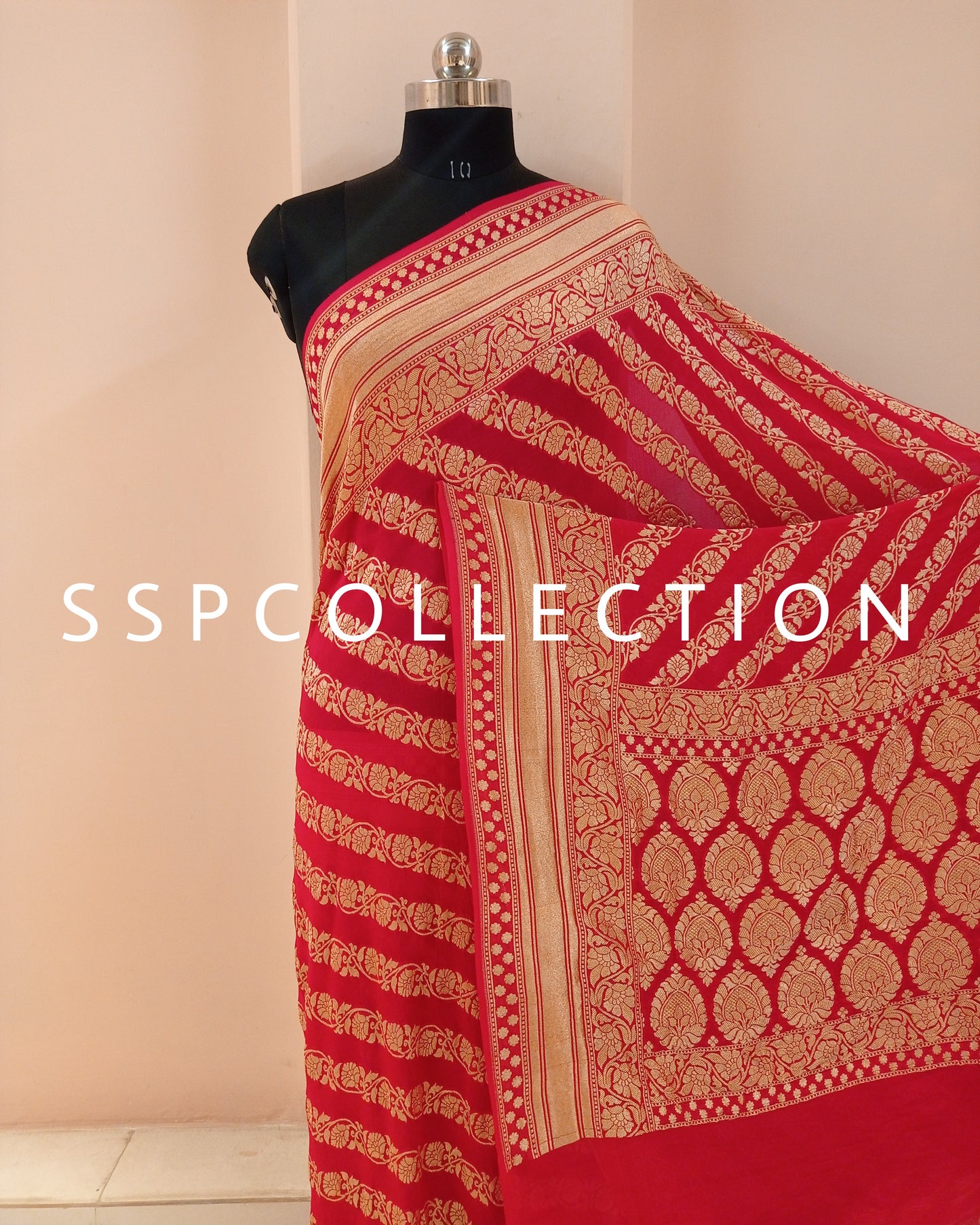 Red Banarasi Pure Georgette Saree