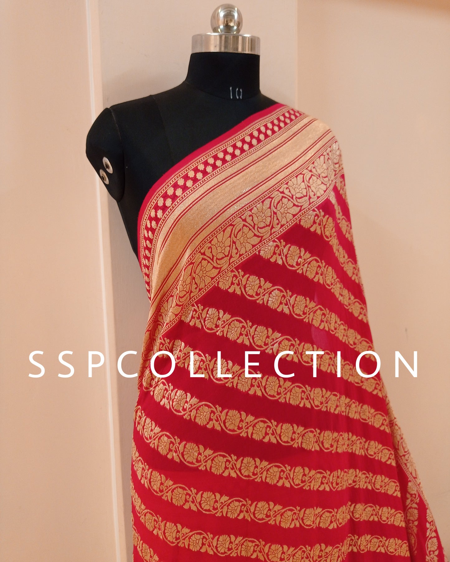 Red Banarasi Pure Georgette Saree
