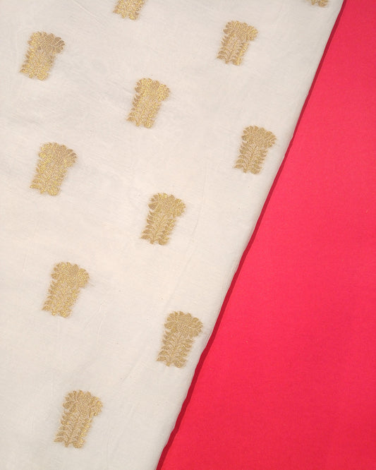White Banarasi Cotton Fabic