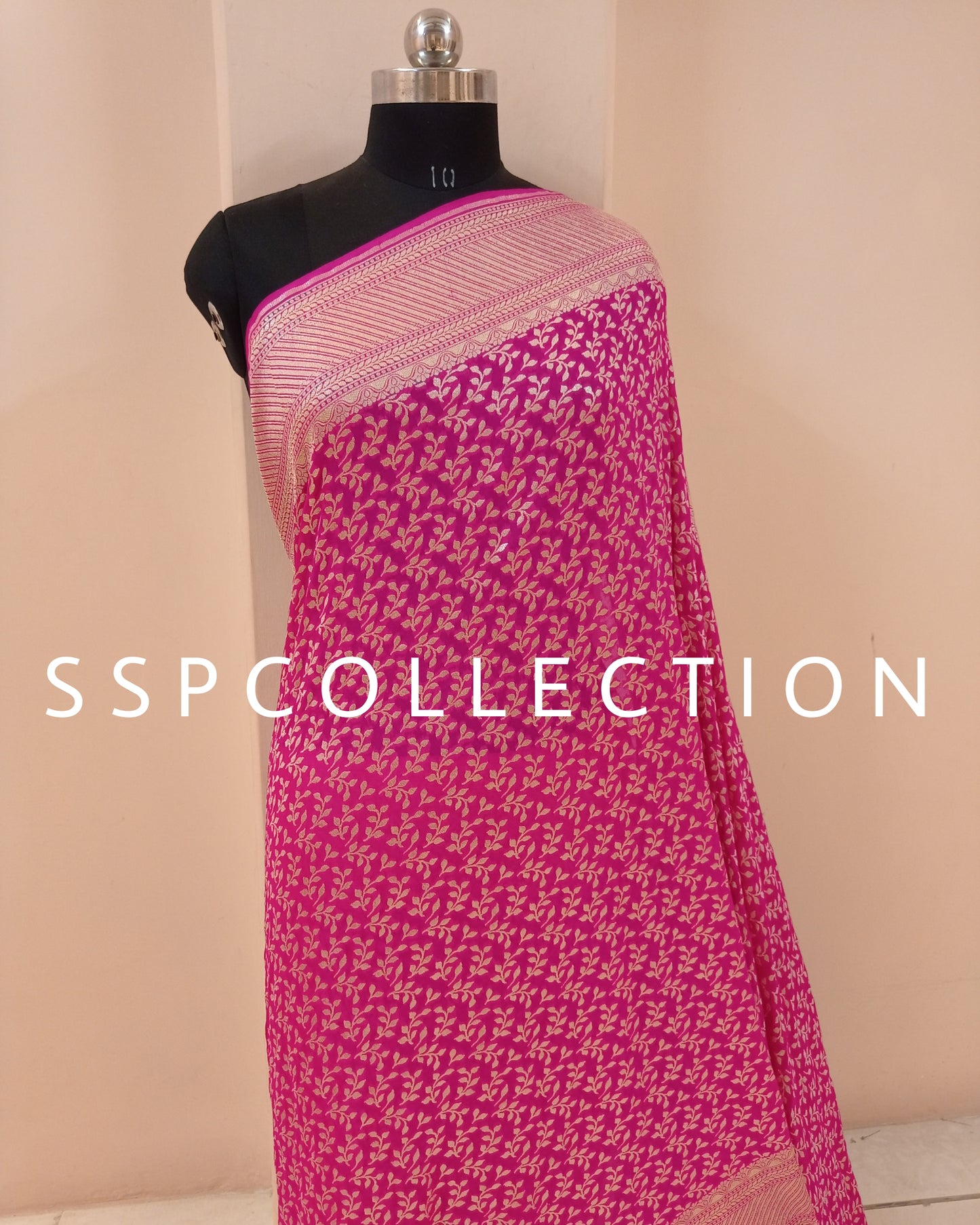 Pink Banarasi Pure Georgette Tanchoi Saree