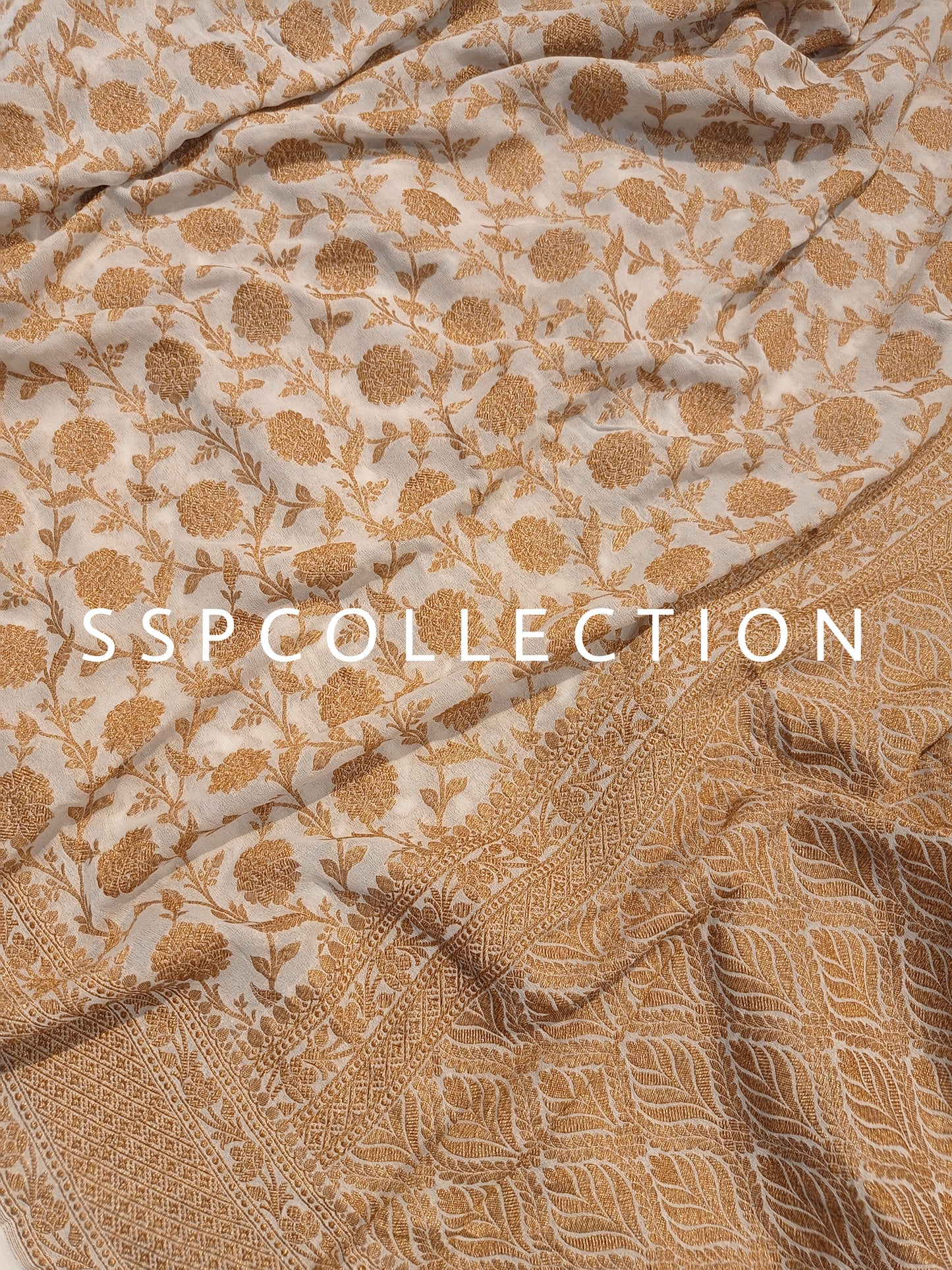 White Banarasi Pure Georgette Saree