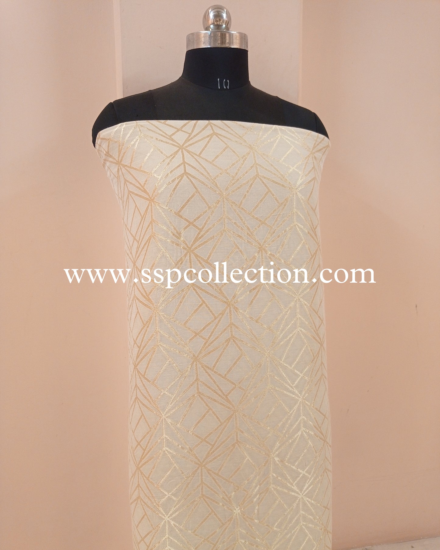 Ivory Banarasi Pure Moonga Silk Fabric