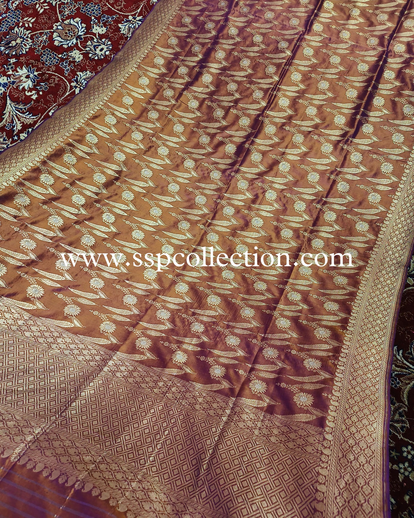 Copper Pure Katan Silk Banarasi Dupatta