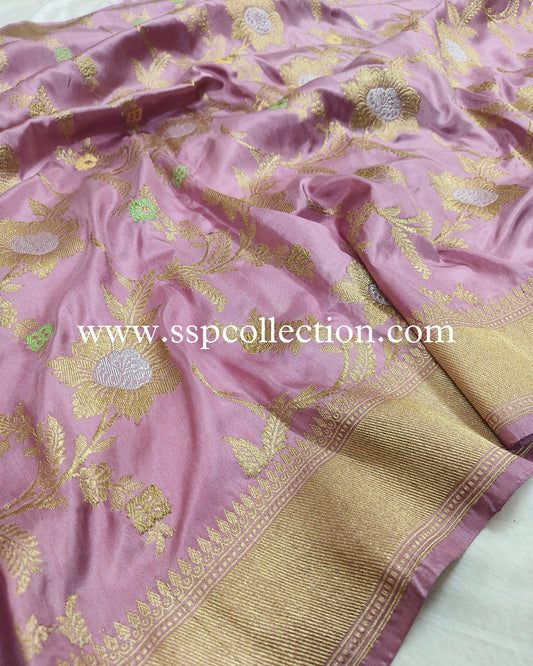 Light-Lilac Banarasi Pure Katan Silk Ektara Dupatta