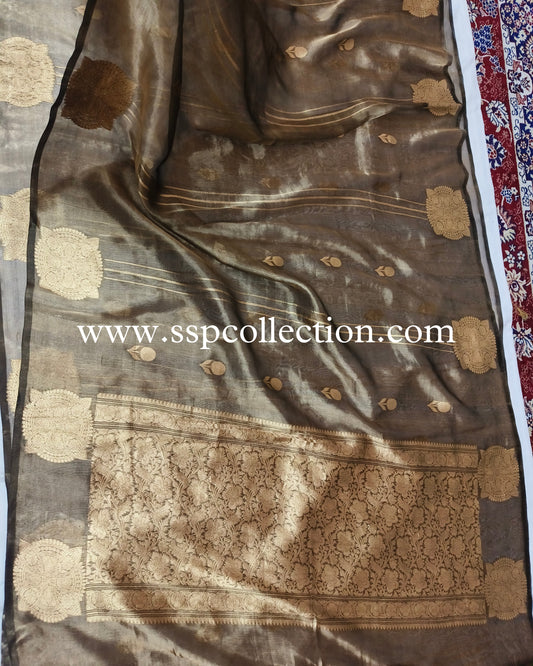 Black Pure Tissue Silk Banarasi Saree