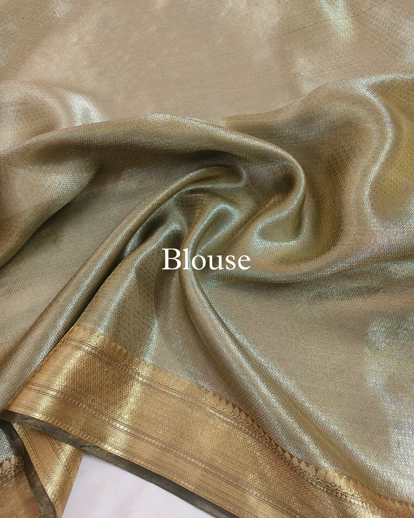 Mehndi-Green Pure Molten Tissue Silk Brocade Banarasi Saree