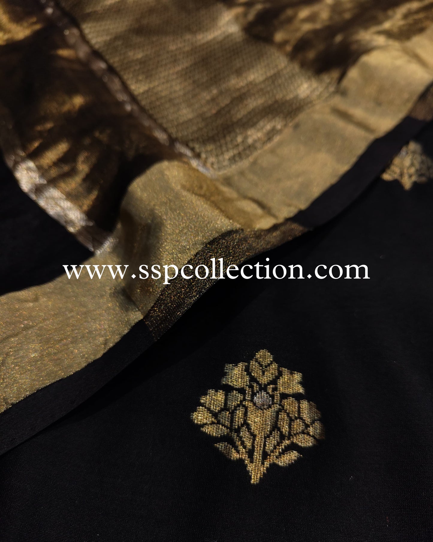 Black Handwoven Pure Banarasi Suit