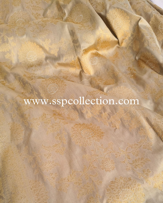 Ivory Banarasi Pure Katan Silk Ektara Dupatta