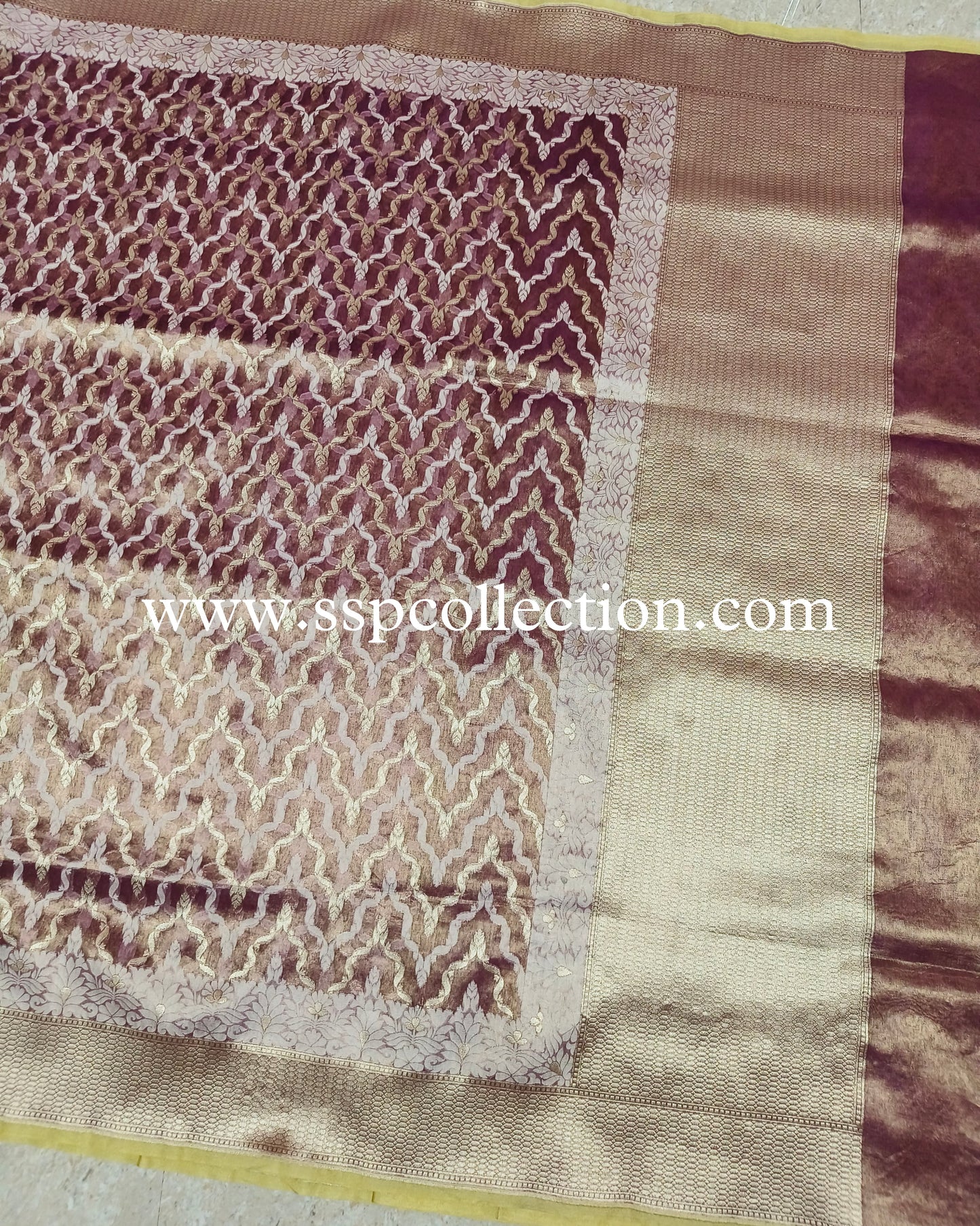 Purple Pure Tissue Silk Banarasi Saree