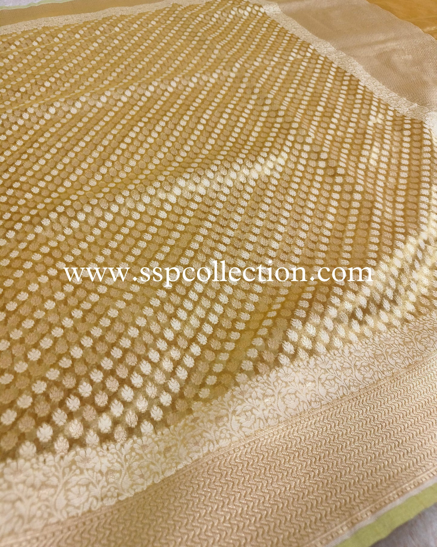 Mustard Pure Tissue Silk Banarasi Saree