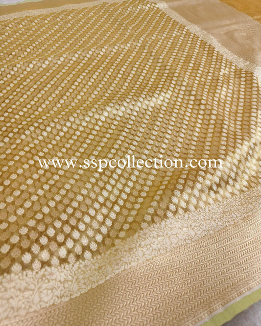 Mustard Pure Tissue Silk Banarasi Saree